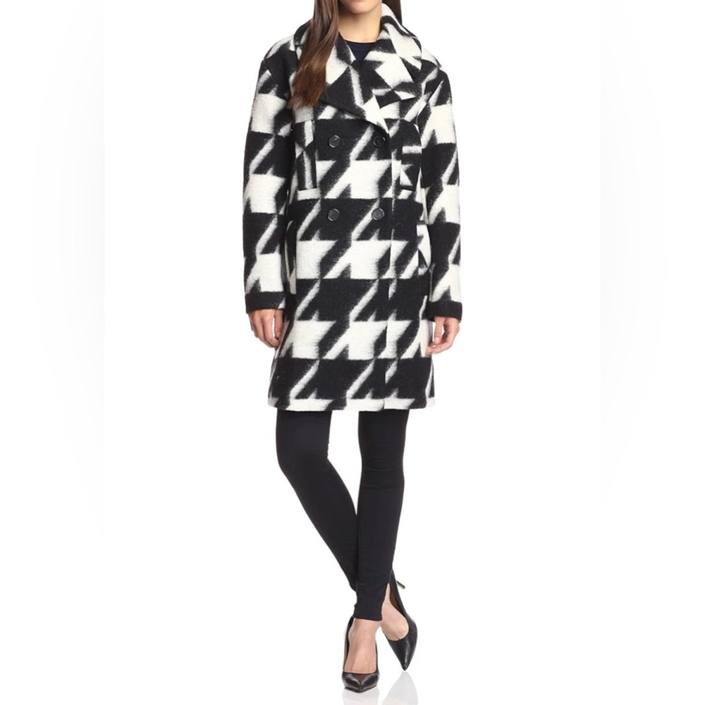 NWT $698 7 For All Mankind Women's Houndstooth Wool Coat
